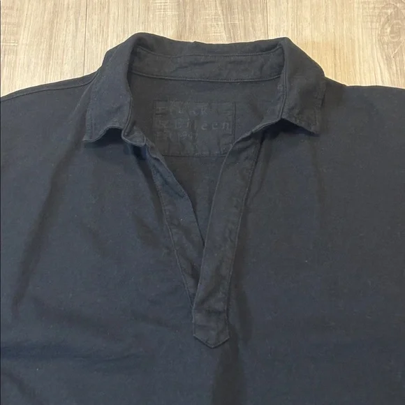 Frank & Eileen Patrick Henley Popover Heritage Jersey Cotton Top in black - Picture 7 of 16